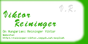 viktor reininger business card